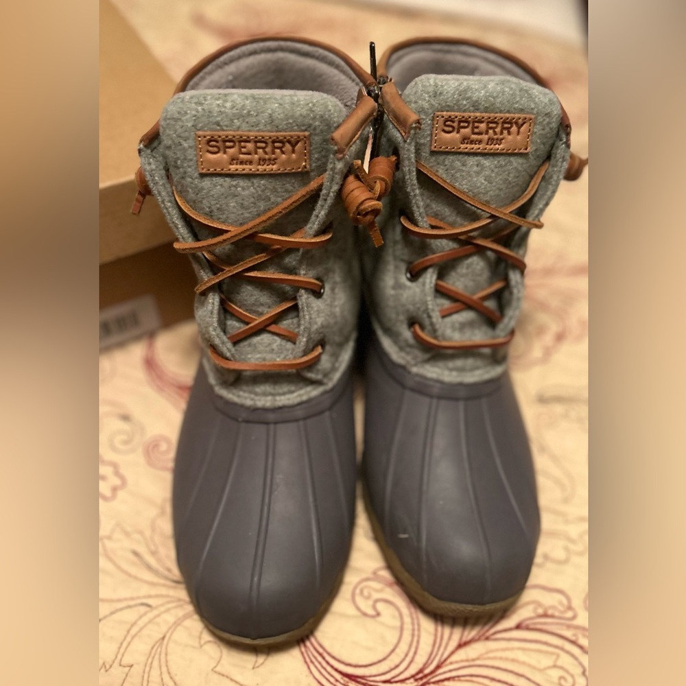 SPERRY; Saltwater Wool Grey Duck Boots